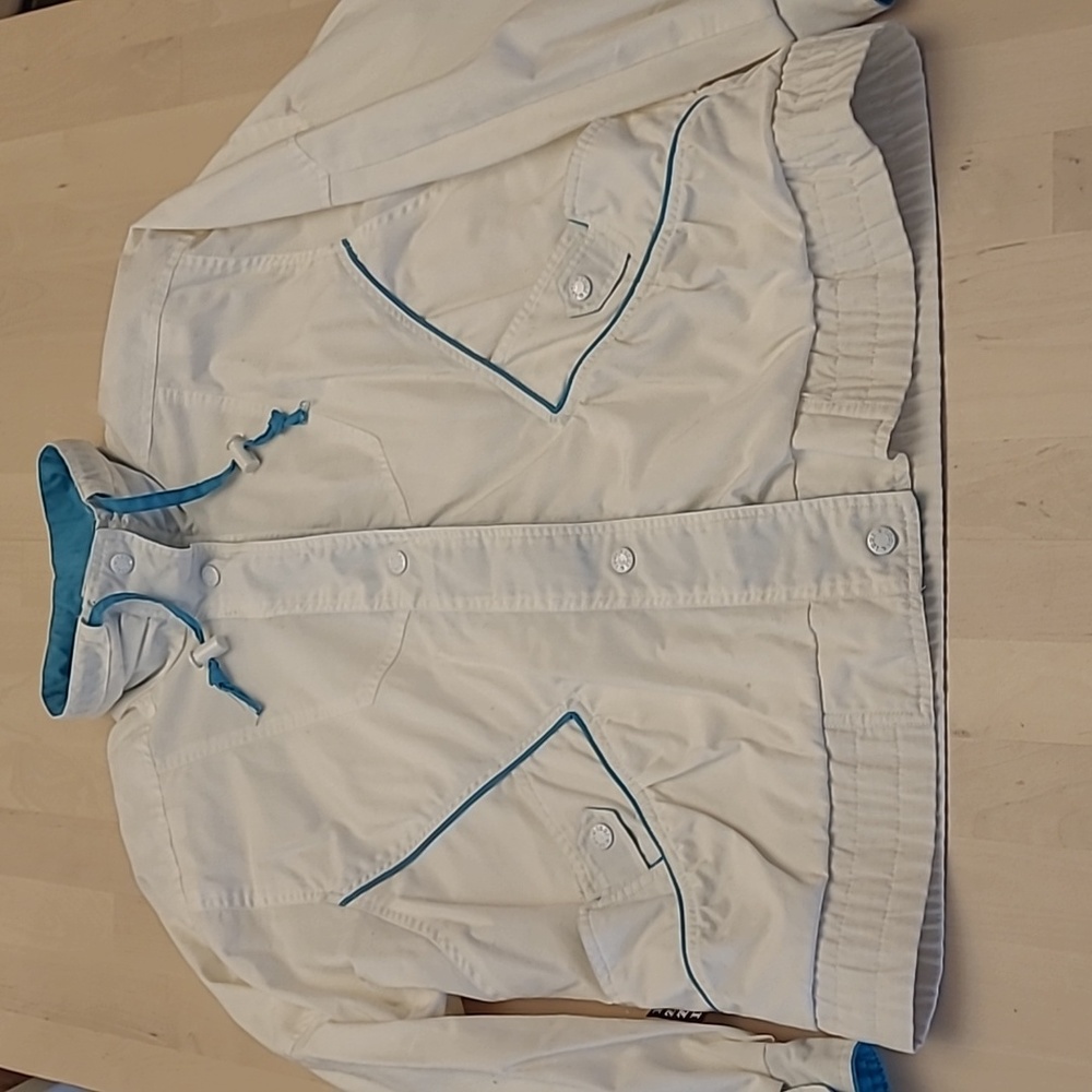 1980s Vintage Innovations by Izzi White and Teal Classic Windbreaker